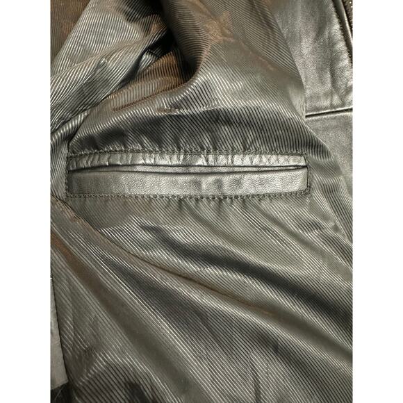 GERHEL Men's Black Genuine Sheepskin Leather Jacket Stitching Zipper Size Small - Picture 5 of 11